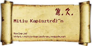 Mitiu Kapisztrán névjegykártya